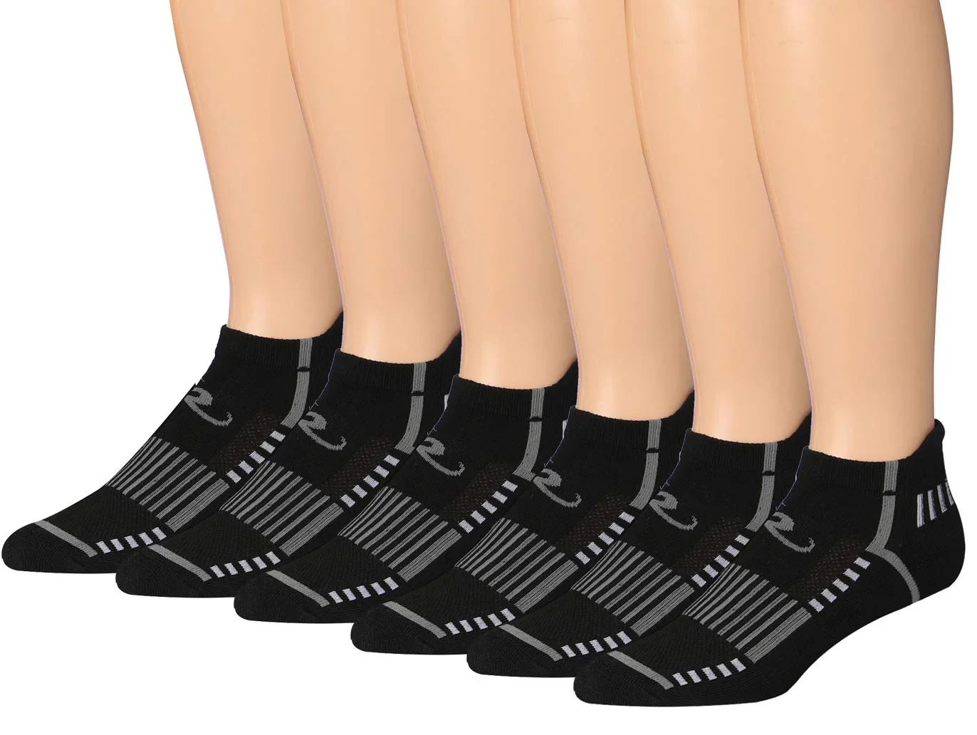RONNOX Men's 6-Pairs Low Cut Running & Athletic Performance Tab Socks Medium/Large MRLT21-A-ML - Tipi Toe Socks