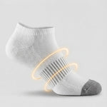 Gray ankle sock with targeted arch support on a light gray background