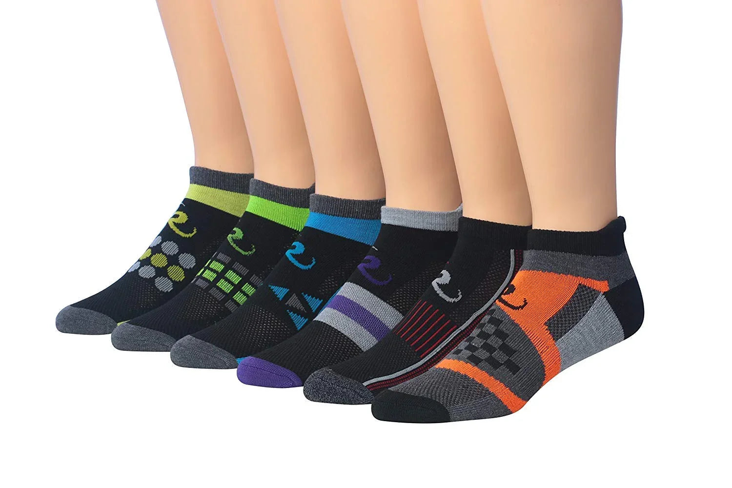 RONNOX Men's 6-Pairs Low Cut Running & Athletic Performance Socks Medium/Large MRLT02-B-ML - Tipi Toe Socks