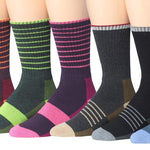 RONNOX Wool Blend Trekking Hiking Outdoor Sports Performance Cushioned Crew Socks, For Men & Women 6 Pairs RHK05-06-L - Tipi Toe Socks