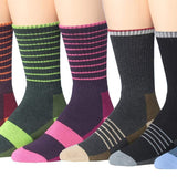 RONNOX Wool Blend Trekking Hiking Outdoor Sports Performance Cushioned Crew Socks, For Men & Women 6 Pairs RHK05-06-L - Tipi Toe Socks