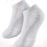 White socks with cushioned sole on a white background