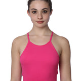 Isadora Paccini Women's Pink Sleveeless Ribbed Scoop Neck Seamless Tank Tops for Women