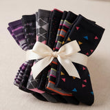 Colorful Argyle Geometric Patterned Knee High Socks - 6 Pairs