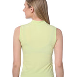 Isadora Paccini Women's Green Long Sleeveless Mock Turtle Neck Pullover Summer Tank Tops for Women