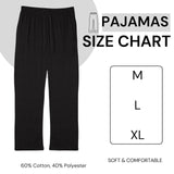 JAMES FIALLO Men's Black Medium Cotton Knit Pajamas Comfortable Relaxed Fit Durable Sleepwear Mens Pajama Bottoms