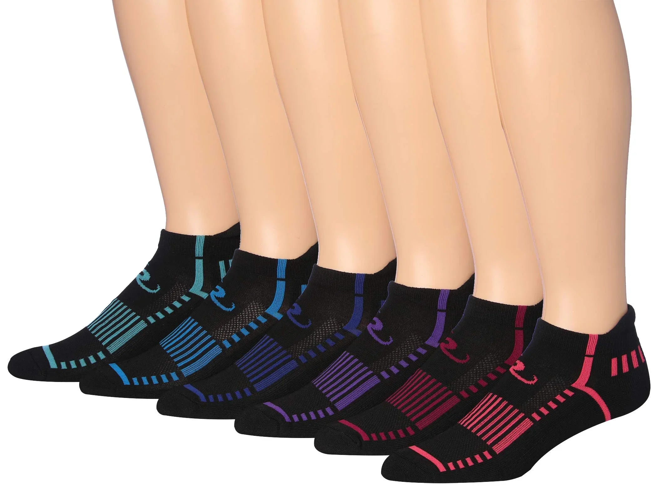 RONNOX Men's 6-Pairs Low Cut Running & Athletic Performance Tab Socks Medium/Large MRLT17-A-ML - Tipi Toe Socks