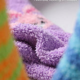Colorful Patterned Anti-Skid Pastel Safari Fuzzy Socks - 3 Pairs
