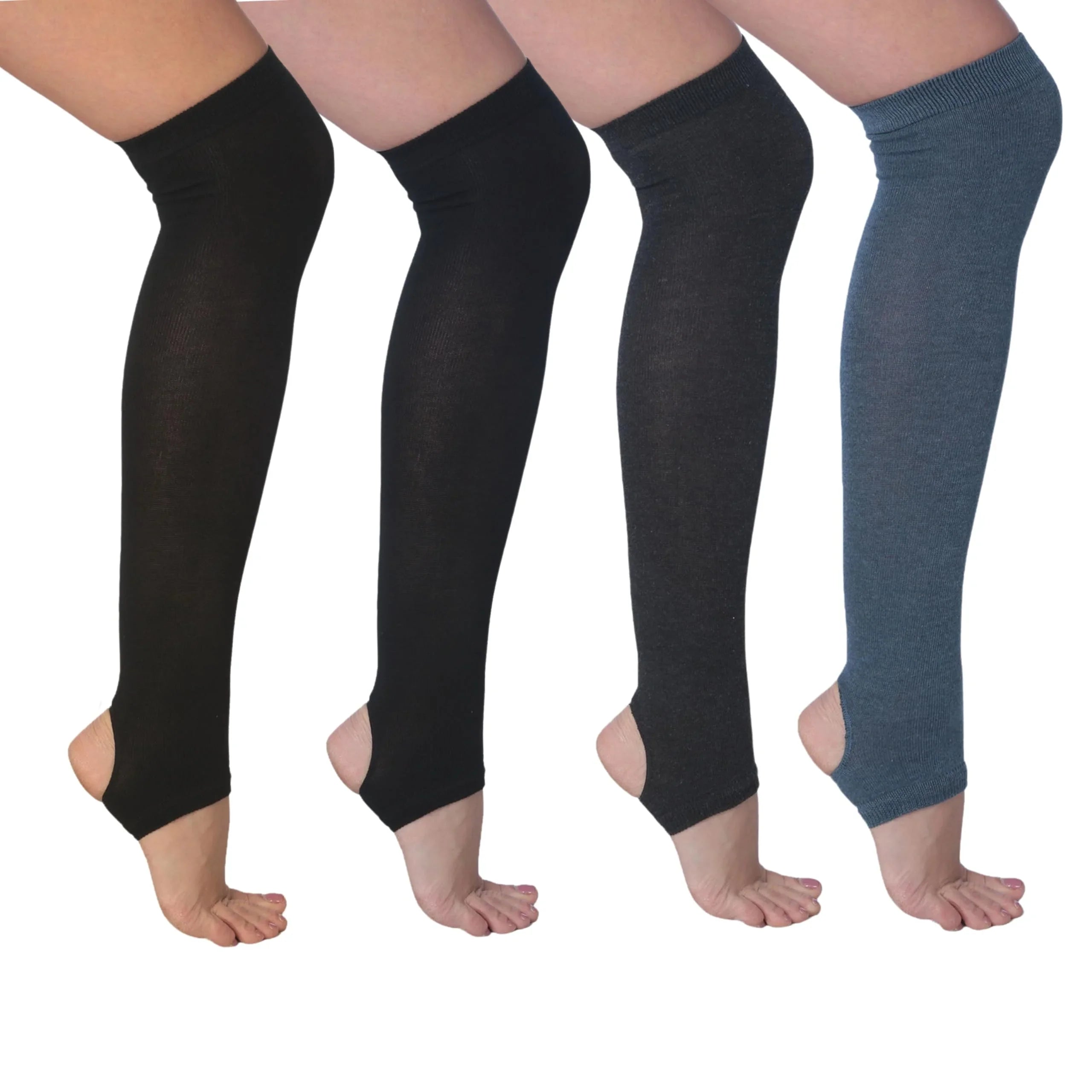  Women's Stirrup Yoga Socks, Lightweight Over The Knee Socks, Open Heel Non-Slip Design. Ideal for Yoga & Dance -  Socks