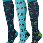Ronnox Compression Socks for Men & Women Colorful Patterned Knee High Socks (16-20 mmHg / 12-14 mmHg) 3-Pairs CP01-D-2 - Socks