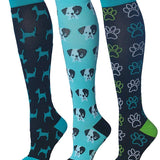 Ronnox Compression Socks for Men & Women Colorful Patterned Knee High Socks (16-20 mmHg / 12-14 mmHg) 3-Pairs CP01-D-2 - Socks