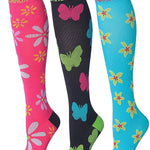 RONNOX Compression Socks for Men & Women Colorful Patterned Knee High Socks (16-20 mmHg / 12-14 mmHg) 3-Pairs CP11 - Socks