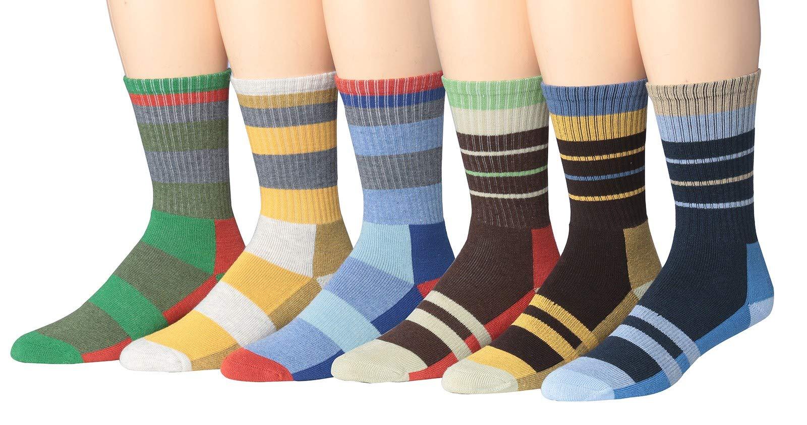 RONNOX Wool Blend Trekking Hiking Outdoor Sports Performance Cushioned Crew Socks, For Men & Women 6 Pairs RHK01-02-L - Tipi Toe Socks