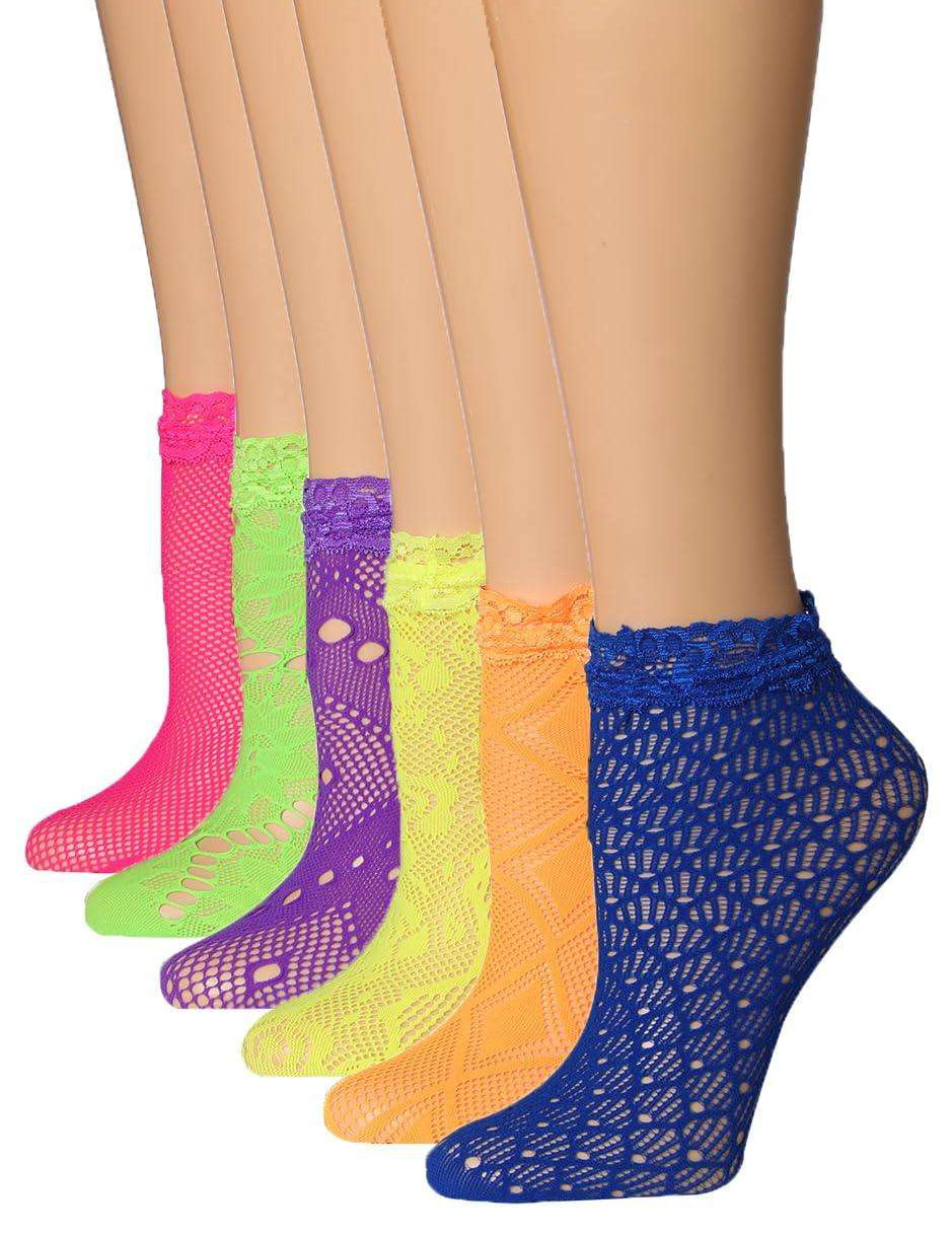 Women's Multicolor Lace Ankle Socks