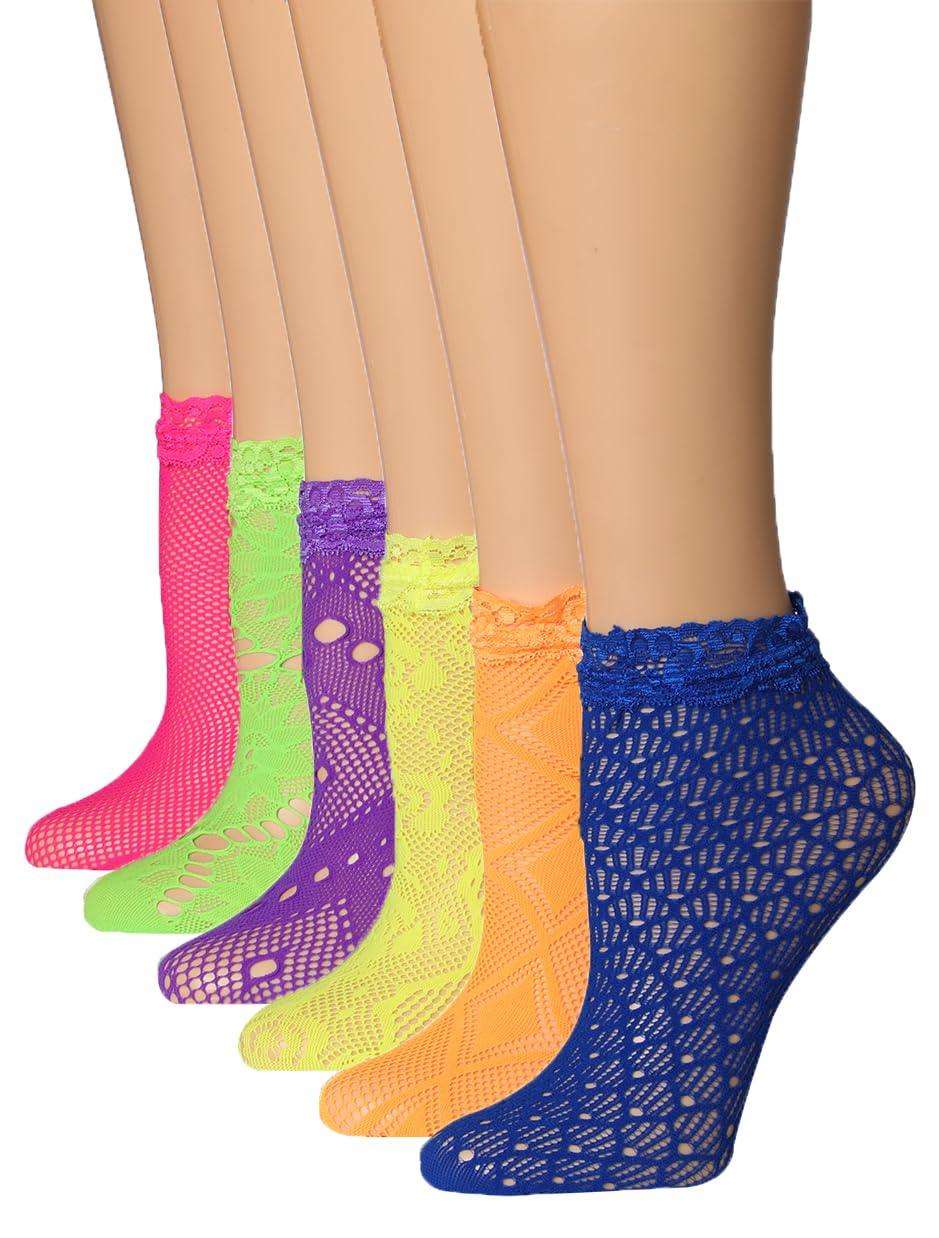 Women's Multicolor Lace Ankle Socks