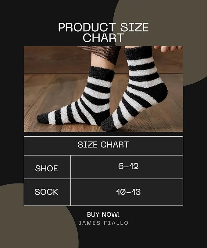 JAMES FIALLO Men's 3-Pairs Bed Socks For Elderly Argyle Accents Zigzags Patterned Solid Anti-Skid Soft Fuzzy Crew Socks - Tipi Toe Socks