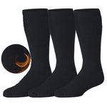  Mens 3 Pairs Heat Holder Cold Resistant Super Thermal Boot Midnight Black Serenity Socks, Sock size 10-13 - Socks