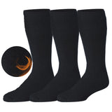  Mens 3 Pairs Heat Holder Cold Resistant Super Thermal Boot Midnight Black Serenity Socks, Sock size 10-13 - Socks