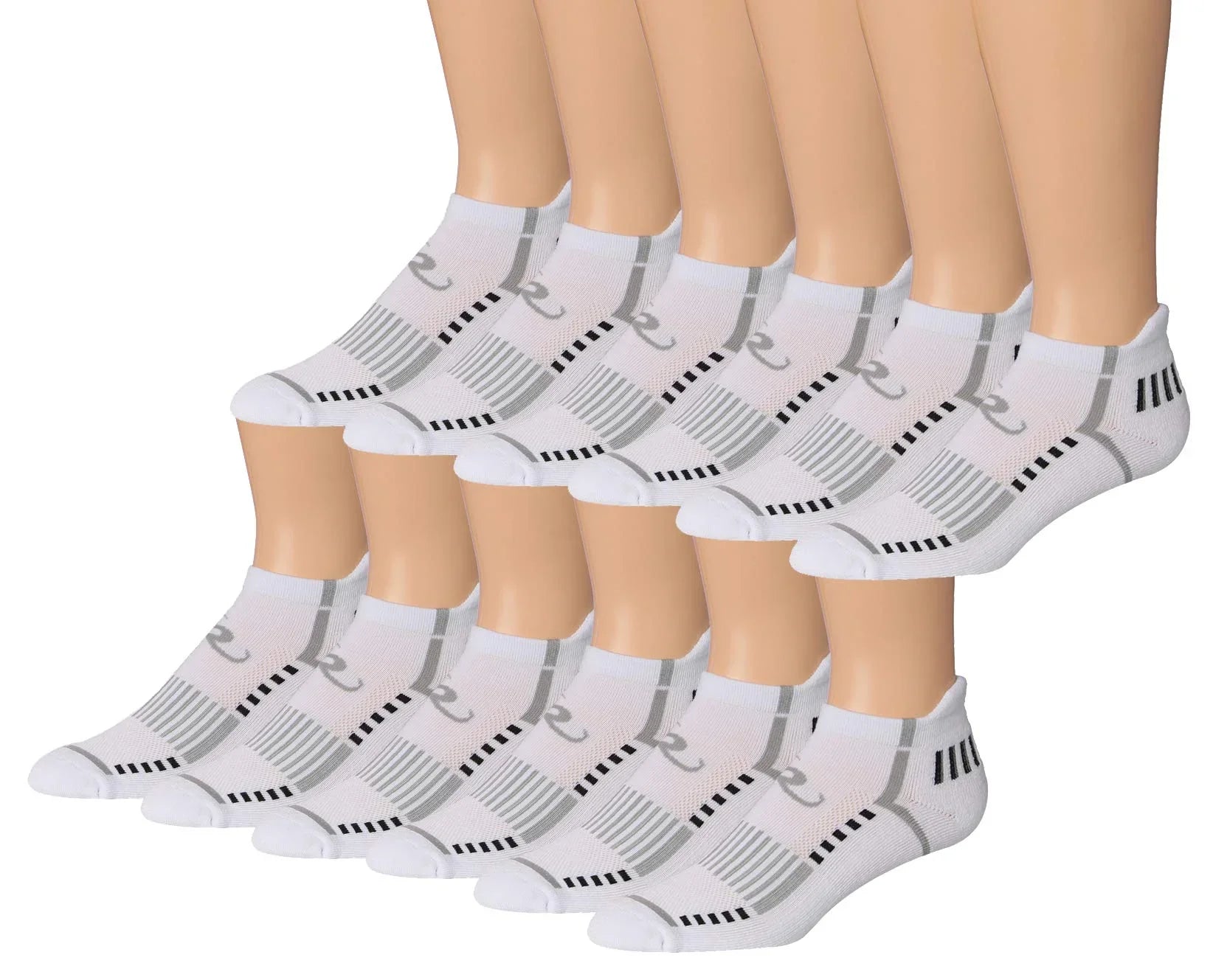 RONNOX Men's 12-Pairs Low Cut Running & Athletic Performance Tab Socks Medium/Large MRLT22-AB-ML - Tipi Toe Socks