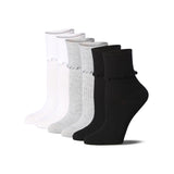 White/Grey/Black Color Cuff Ruffle Socks