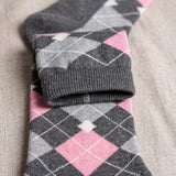 Colorful Argyle Geometric Patterned Knee High Socks - 6 Pairs