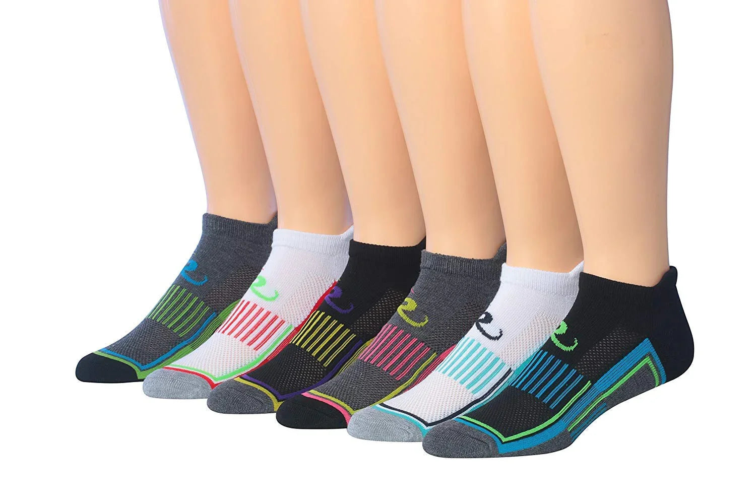 RONNOX Men's 6-Pairs Low Cut Running & Athletic Performance SocksSmall/Medium MRLT01-B-SM - Tipi Toe Socks