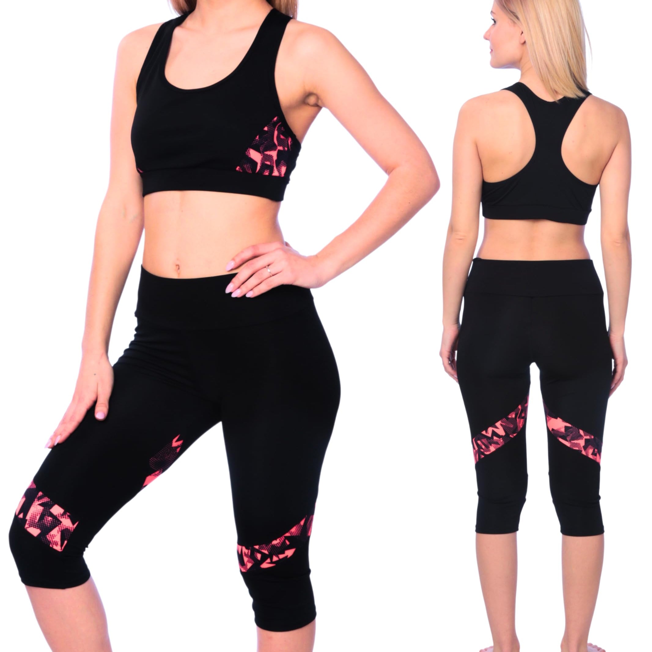 Pink Racerback Sports Yoga Set