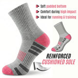 Mid-Calf Cushioning Athletic Crew Socks - 12-Pair