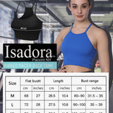 Isadora Paccini Women's Blue Ribbed Scoop Neck Crop Cute Tops for Women