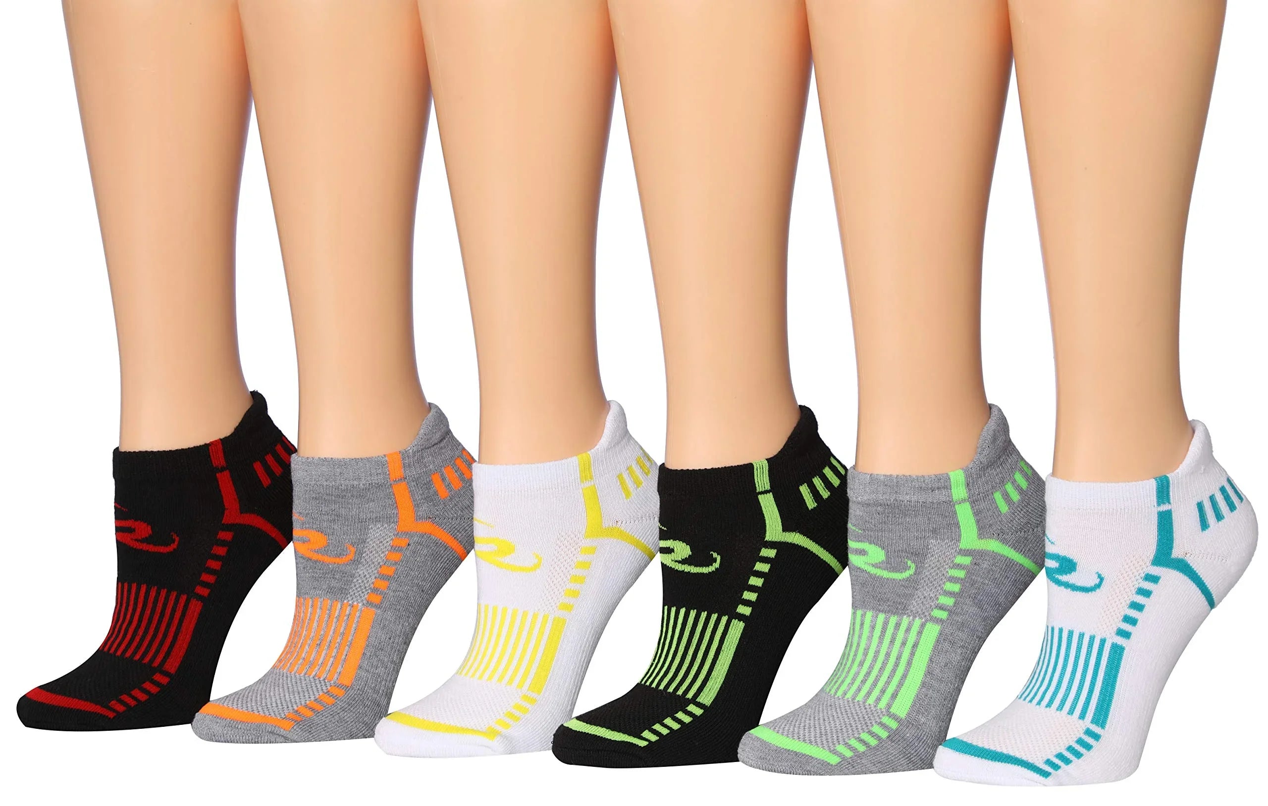 RONNOX Women's 6-Pairs Low Cut Running & Athletic Performance Tab socks Socks Medium/Large WRLT20-B-ML -  Socks