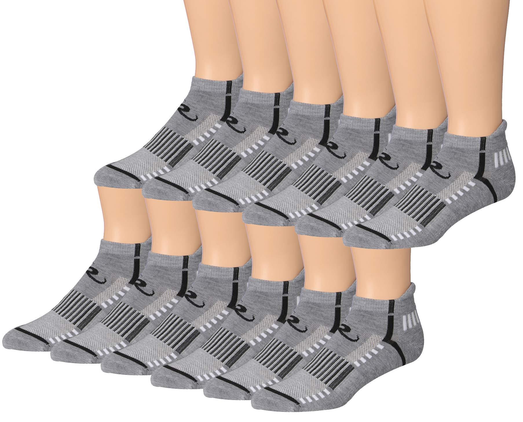 RONNOX Men's 12-Pairs Low Cut Running & Athletic Performance Tab Socks Medium/Large MRLT23-AB-ML - Tipi Toe Socks