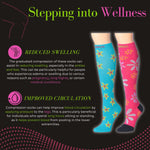3-Pairs Compression Socks for Men & Women Solid Plain Black Knee High Socks (12-14 mmHg) - Socks