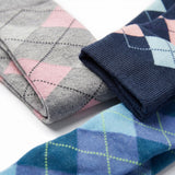 Charming Argyle Over The Knee High Socks - 3 Pairs