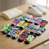 Women's Cute Monster Face No Show Socks - 20 Pairs