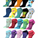  Women's & Girls 20 Pairs Pineapple Swirl Colorful Patterned Ankle/Low Cut Socks -  Socks