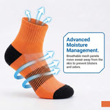 Black-Checkered Center Sports Quarter Socks - 12 Pairs