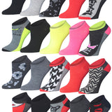 Tipi Toe Women's & Girls 20 Pairs Colorful Romance Collection Patterned Low Cut/ No Show Socks