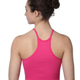 Isadora Paccini Women's Pink Sleveeless Ribbed Scoop Neck Seamless Tank Tops for Women