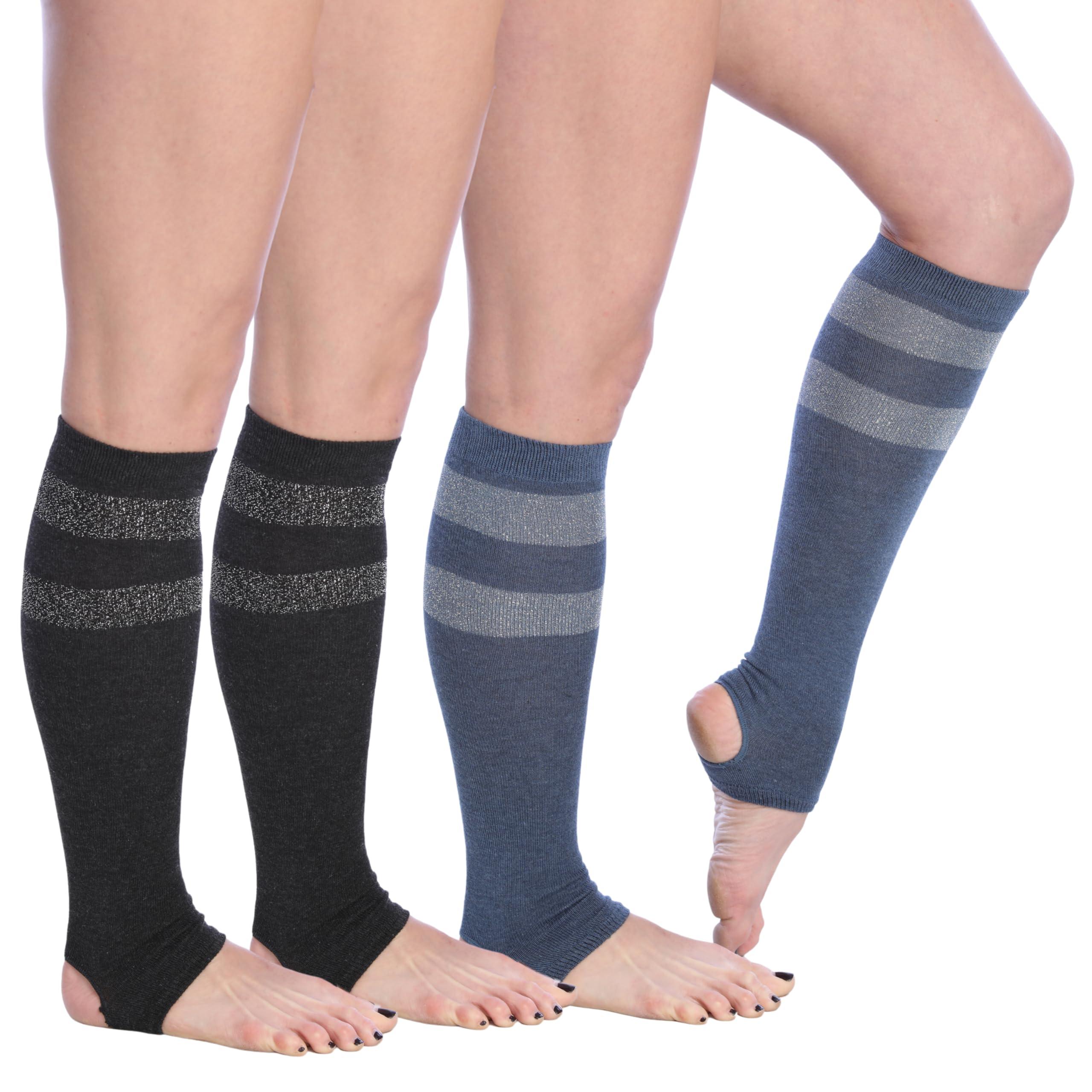 Women's Stirrup Socks - Lightweight Girl's Toeless Socks Knee High - Stretchable Women's Stockings Workout socks - Socks