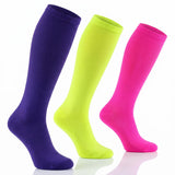 Solid Multicolor Knee High Socks  - 3 Pairs