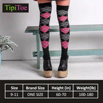 Isadora Paccini Women's 3 Pairs Elegant Monochrome Trio Light Blue Black, and Solid Black Over The Knee High Socks - Socks