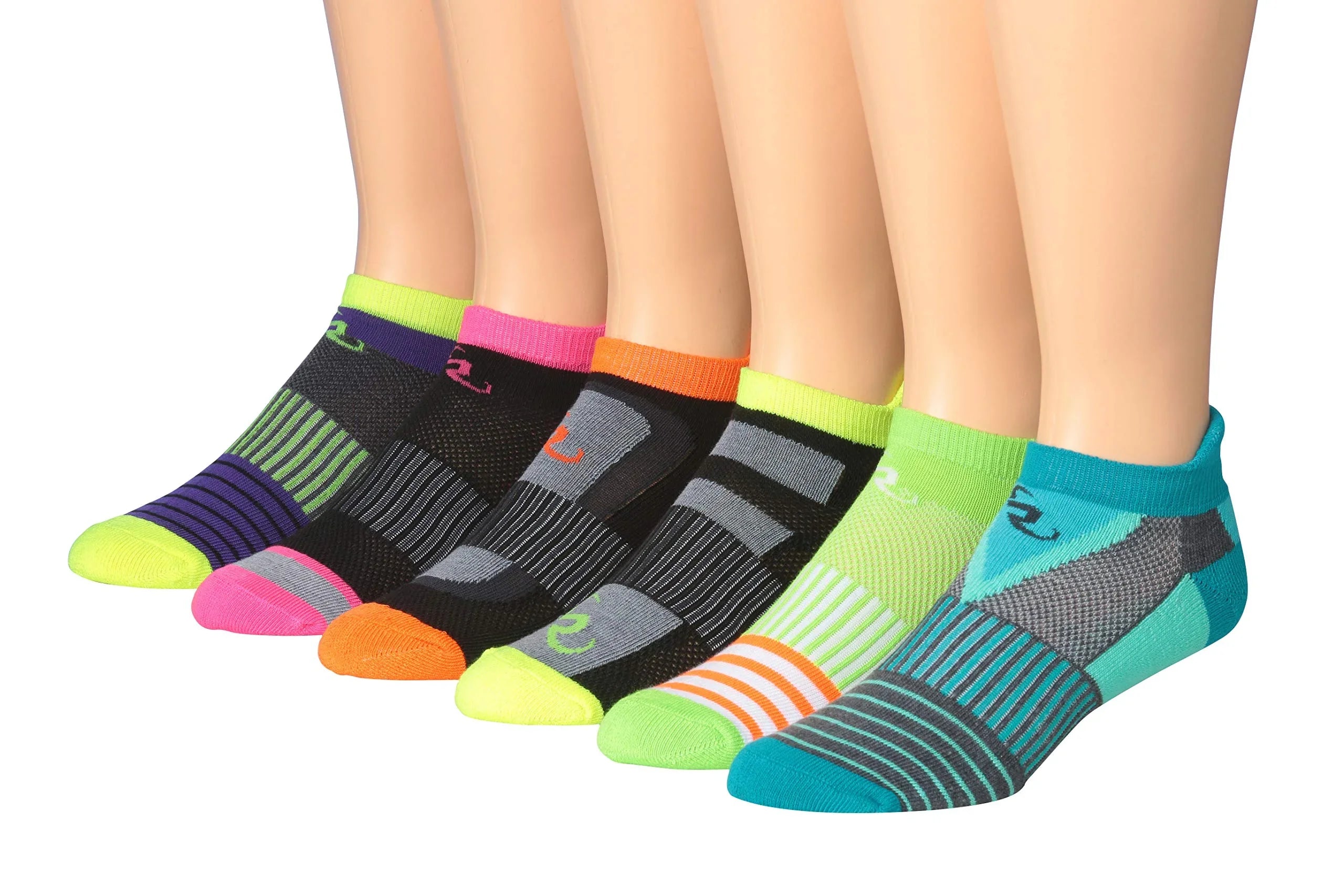 RONNOX Men's 6-Pairs Low Cut Running & Athletic Performance Tab Socks Medium//Large MRLT04-A-ML - Tipi Toe Socks