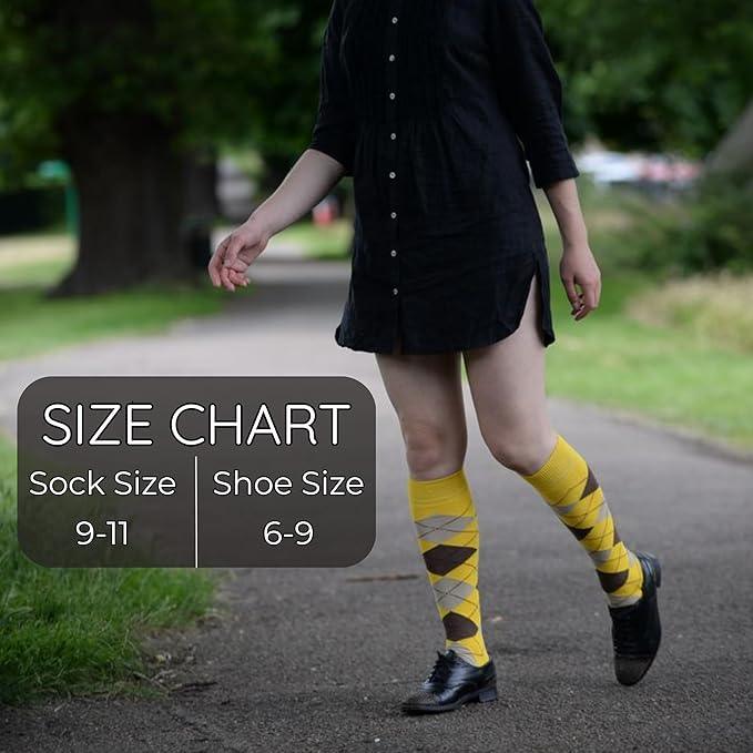Tipi Toe Women's 6 Pairs Light Colorful Vivid Hues Solid Patterned Knee High Socks - Tipi Toe Socks