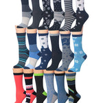 Women's 18-Pack Colorful Winter Wonderland Mix Patterned Fashion Crew Socks - Socks