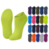 Solid Color Women's No Show Socks - 20 Pairs