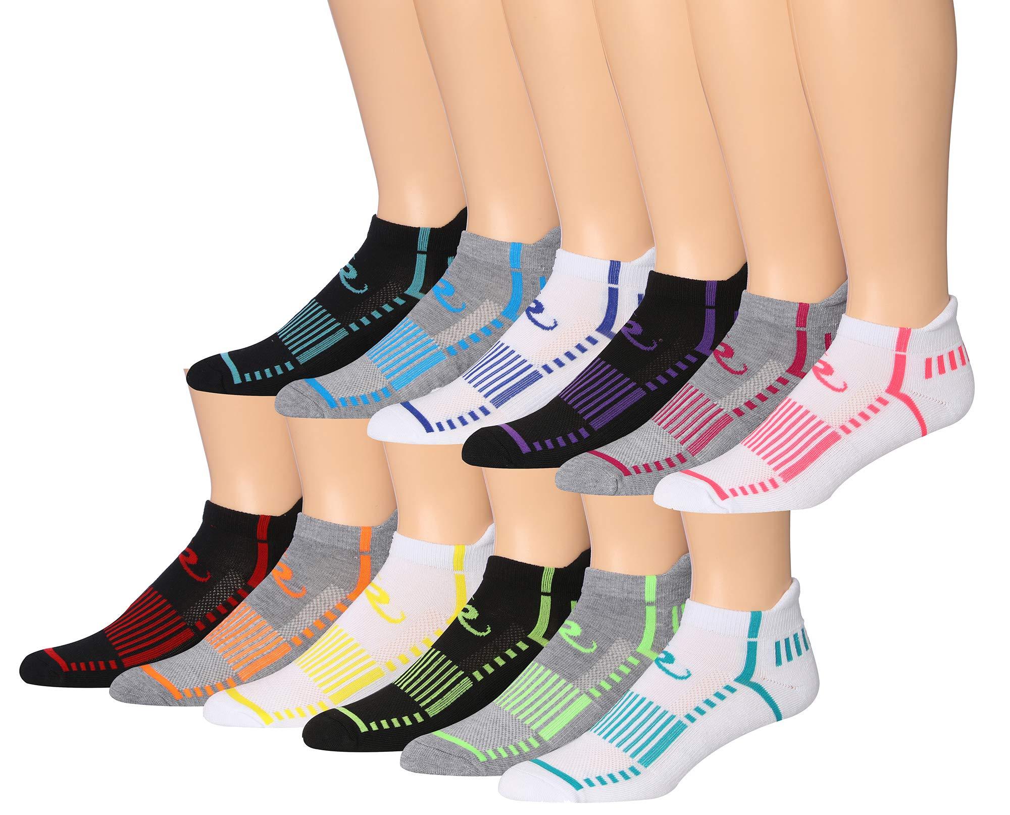 RONNOX Men's 12-Pairs Low Cut Running & Athletic Performance Tab Socks Medium/Large MRLT20-AB-ML - Tipi Toe Socks