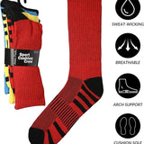 Men's 6 Pairs Cushion Crew Socks Comfortable Performance Socks for Running, Hiking, and Athletic Activities