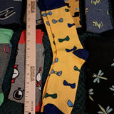 JAMES FIALLO Mens 6-Pairs Novelty Monster Mash Madness Colorful Patterened Crew Dress Socks