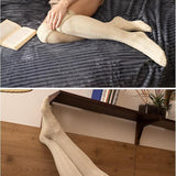 Women's 3-Pairs Dark Colored Deep Shadowy Fashion With Buttons Comfortable Winter Warm Knee High Cotton-Blend Boot Socks - Socks