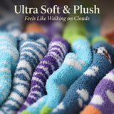 Colorful Patterned Peacock Paradise Fuzzy Socks - 6 Pairs